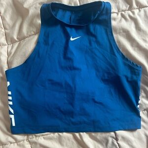Blue Nike pro Dri-Fit workout top